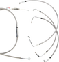 BURLY BRAND Complete Stainless Braided Handlebar Cable/Brake Line Kit - 13" Ape Hangers- '08-'13 FLH B30-1103