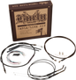 BURLY BRAND Complete Black Vinyl Handlebar Cable/Line Kit for Ape Hangers - 16" - ABS - '12-'17 Dyna B30-1123