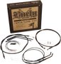 BURLY BRAND Jail Bar Cable Kit - 14" Handlebars - Black Vinyl - '14-'22 XL B30-1145