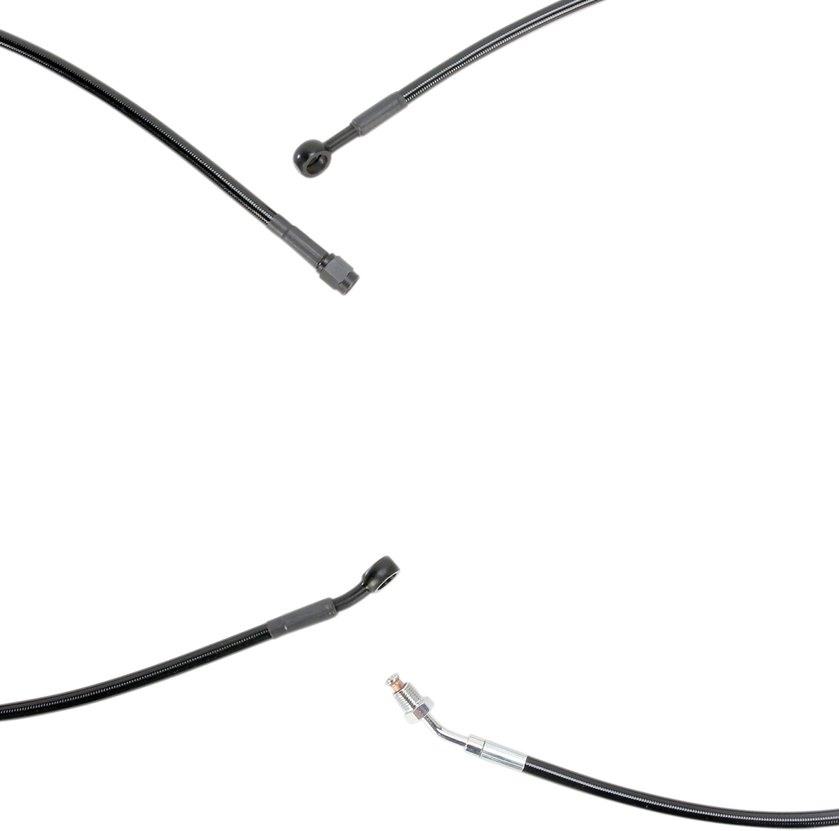 BURLY BRAND Complete Black Vinyl Handlebar Cable/Line Kit for Ape Hangers - 15" - ABS - '14-'16 FLH B30-1116