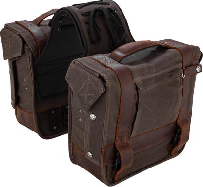 BURLY BRAND Throw-Over Saddlebag - Dark Oak B15-1002D