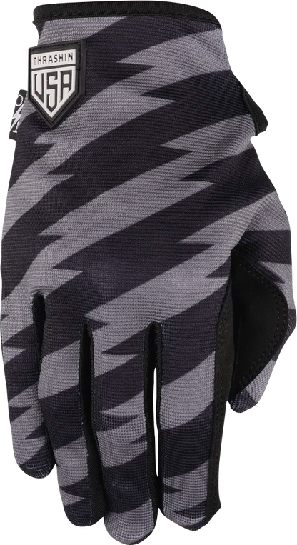 THRASHIN SUPPLY CO. Stars & Bolts Stealth Gloves - Black/Gray - XL SV1-13-11