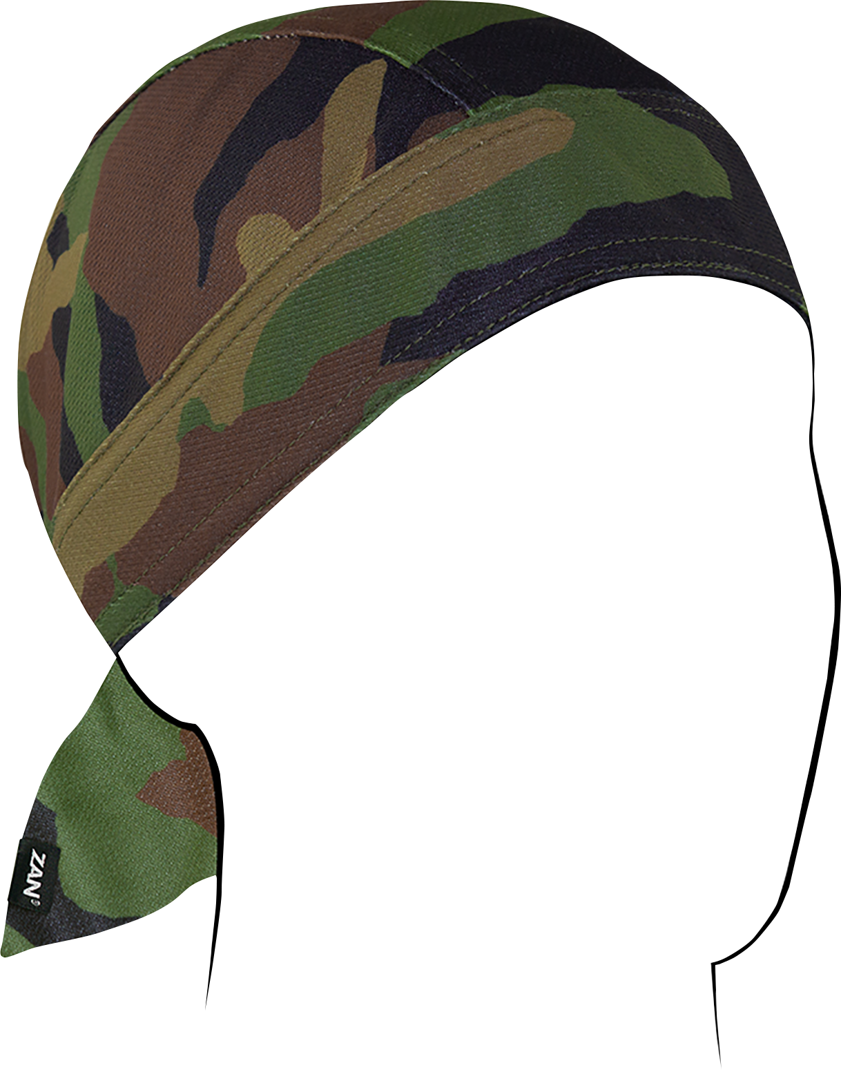 ZAN HEADGEAR Flydanna Micro-Mesh Polyester Headwrap - Woodland Camo ZM118