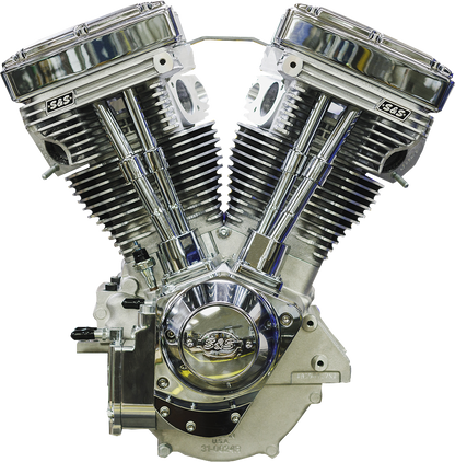 S&S CYCLE V111 Long-Block Engine- Natural - 84-'99 Custom Chasis w/Alternator Style Primary 310-1157