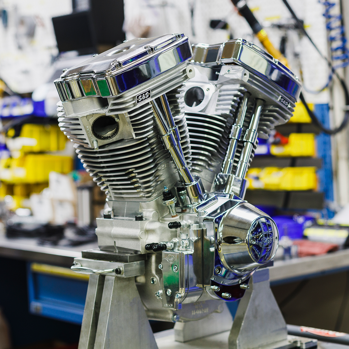 S&S CYCLE V111 Long-Block Engine- Natural - 84-'99 Custom Chasis w/Alternator Style Primary 310-1157