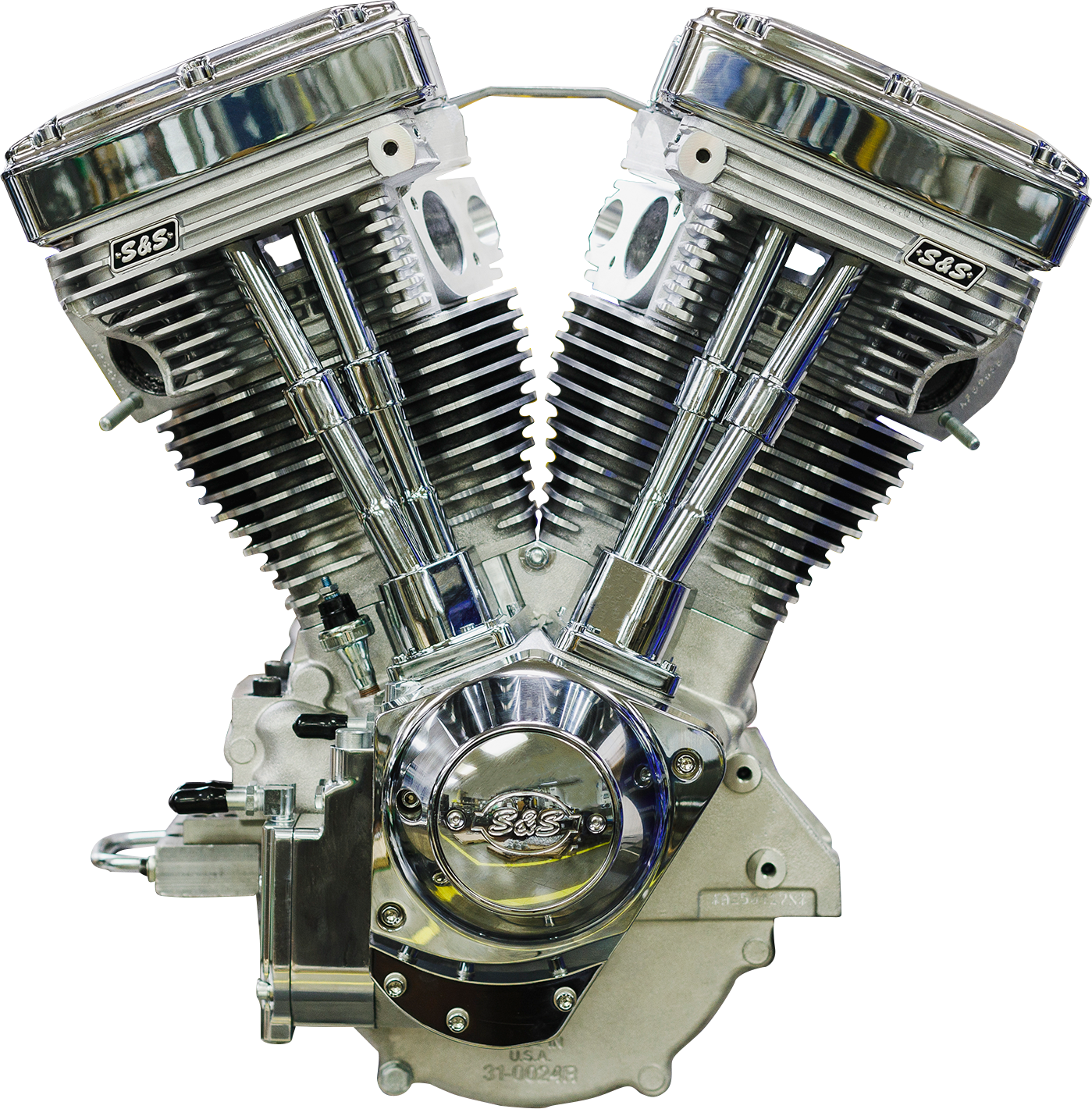 S&S CYCLE V111 Long-Block Engine- Natural - 84-'99 Custom Chasis w/Alternator Style Primary 310-1157