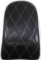LE PERA Bare Bones Pillion Pad - Diamond - Black w/ White Stitch - FL/FX '18-'22 LYB-007PDMWTP