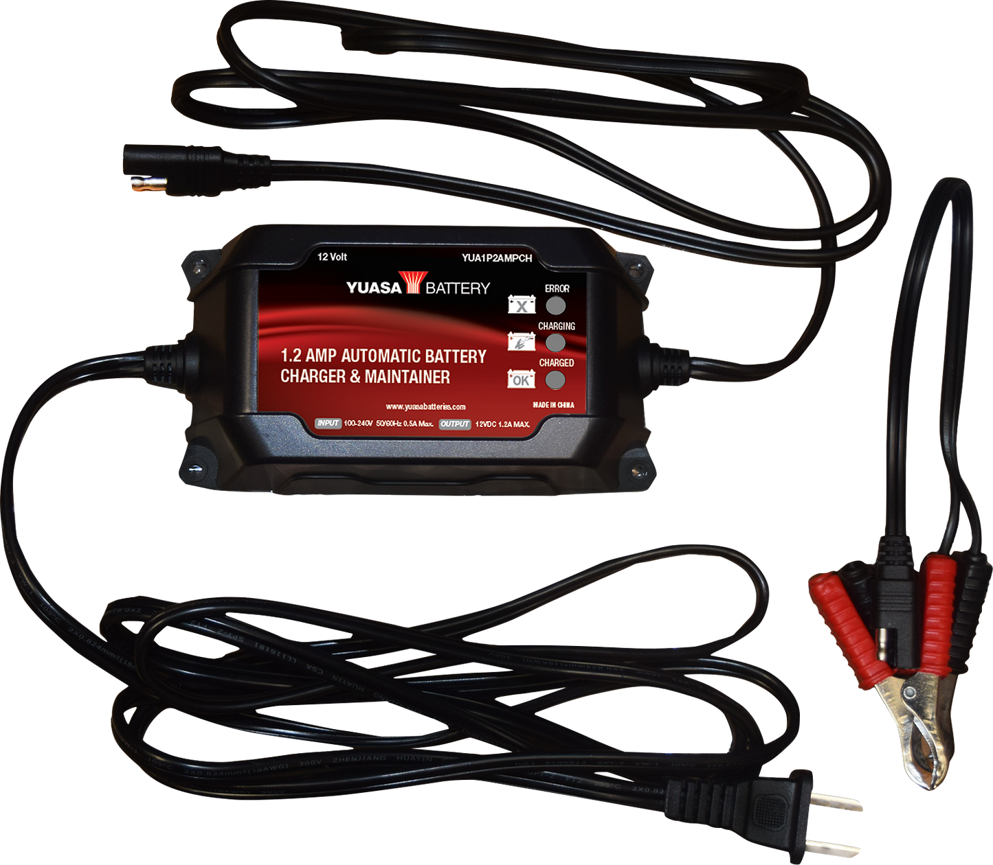 Yuasa YUA1P2AMPCH 1.2 Amp 12V Battery Charger and Maintainer
