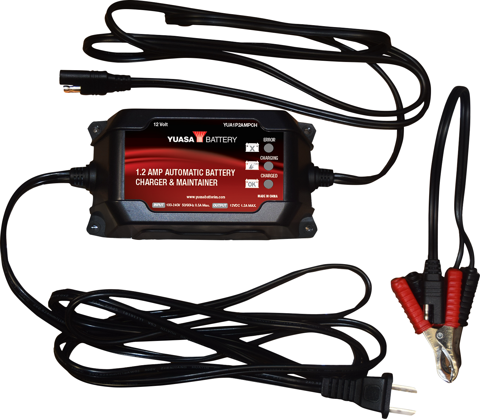 Yuasa YUA1P2AMPCH 1.2 Amp 12V Battery Charger and Maintainer