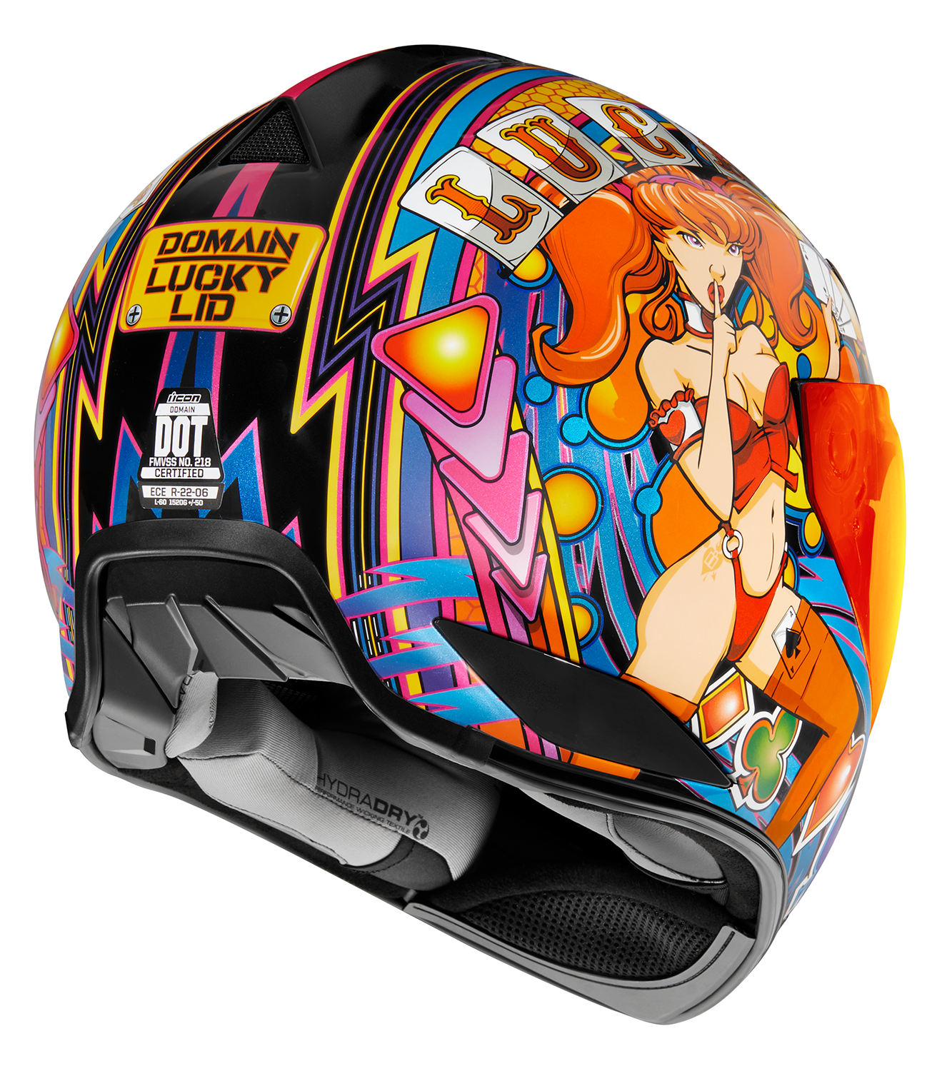ICON Domain™ Helmet - Lucky Lid 4 - Red - Medium 0101-14953