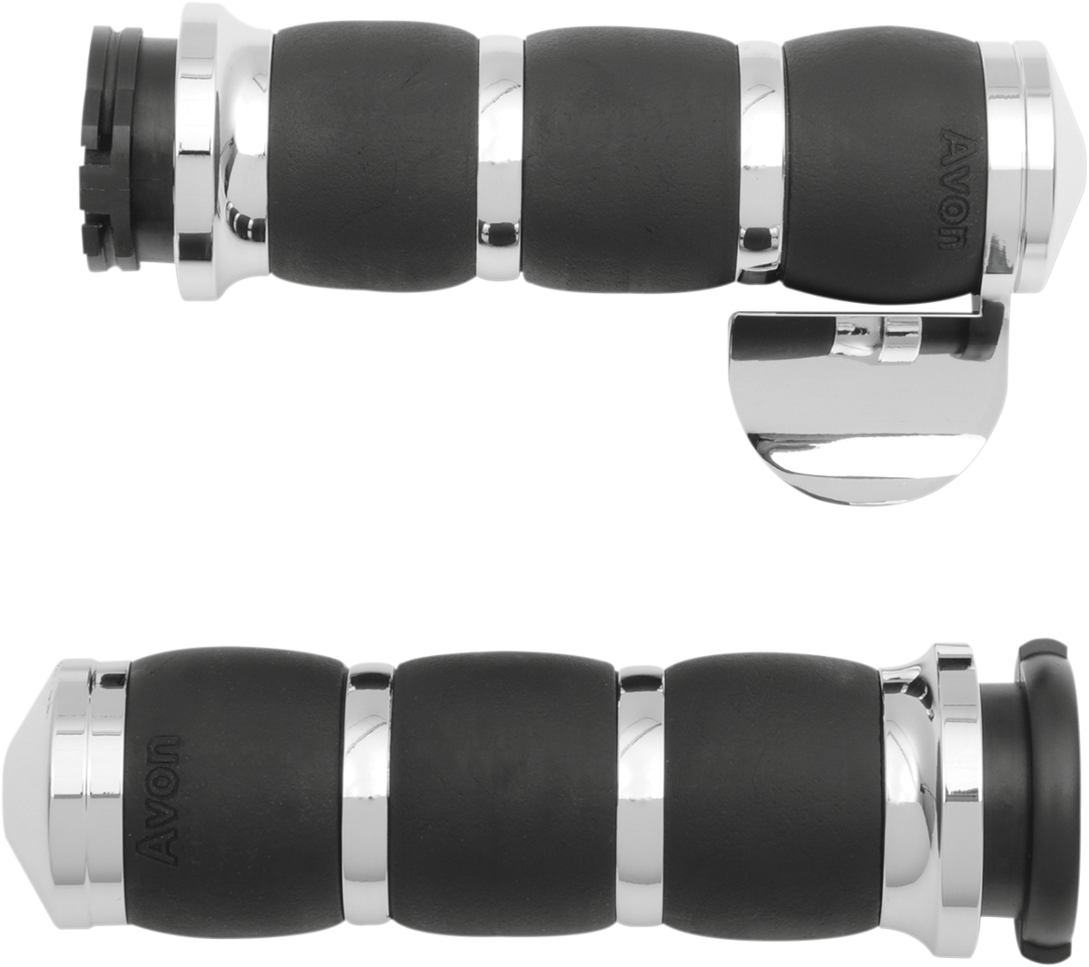 AVON GRIPS 3-Ring Velvet Air Grips - Throttle Boss - Chrome AIR-93-BOSS