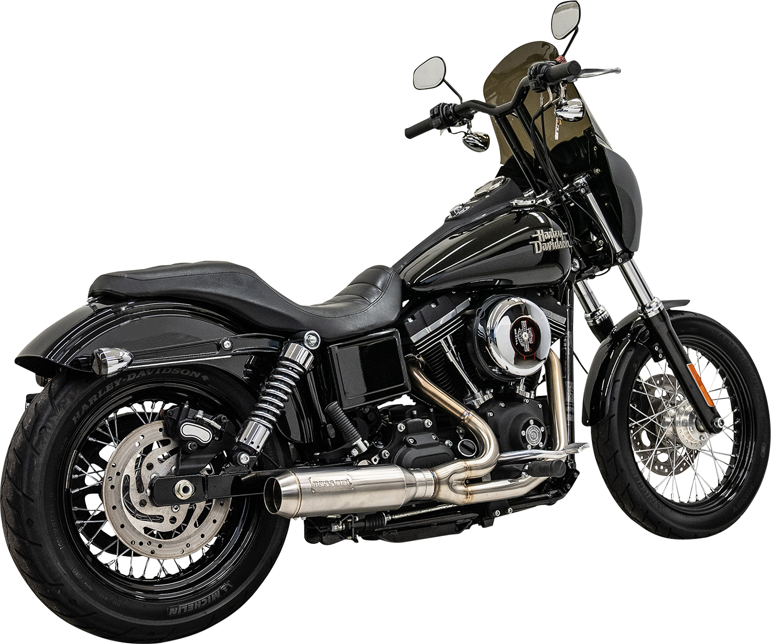 BASSANI XHAUST 2-into-1 Ripper Exhaust System with Super Bike Muffler - Stainless Steel 1D7SS