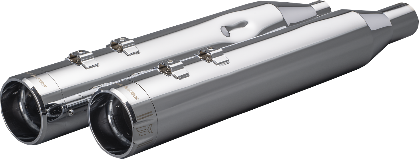 KHROME WERKS 4-1/2" HP-Plus® Slip-On Mufflers - Chrome Klassic Tip 202975