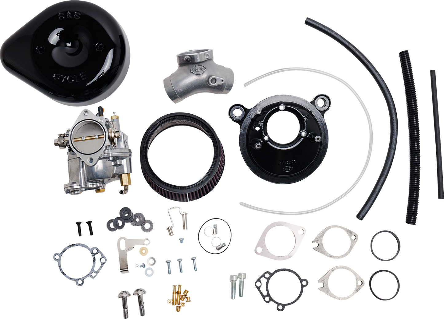 S&S CYCLE Super E Carburetor with Stealth Air Cleaner Kit - Gloss Black - Evolution Big Twin 110-0146