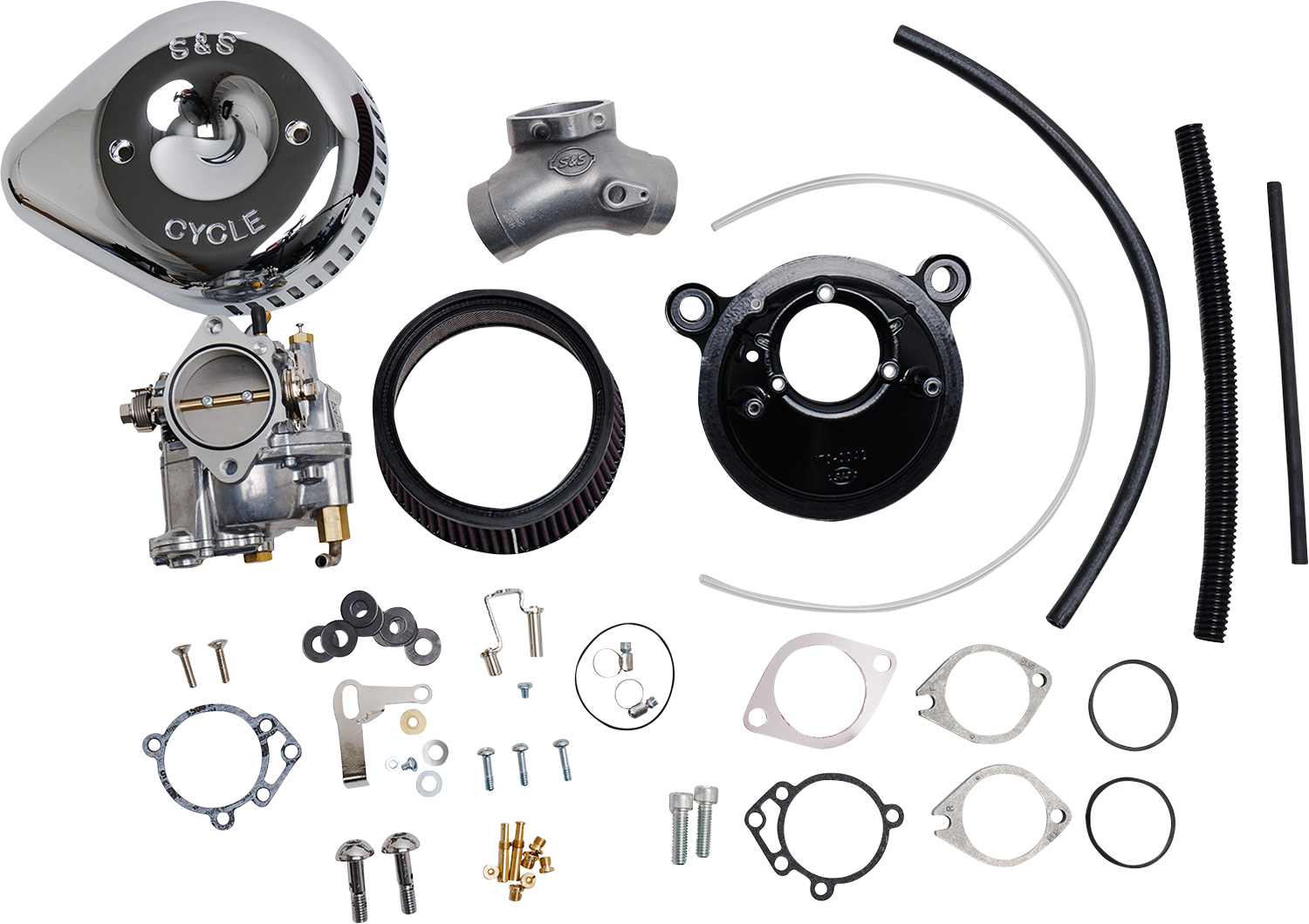S&S CYCLE Super G Carburetor with Stealth Air Cleaner Kit - Chrome - Evolution Big Twin 110-0147