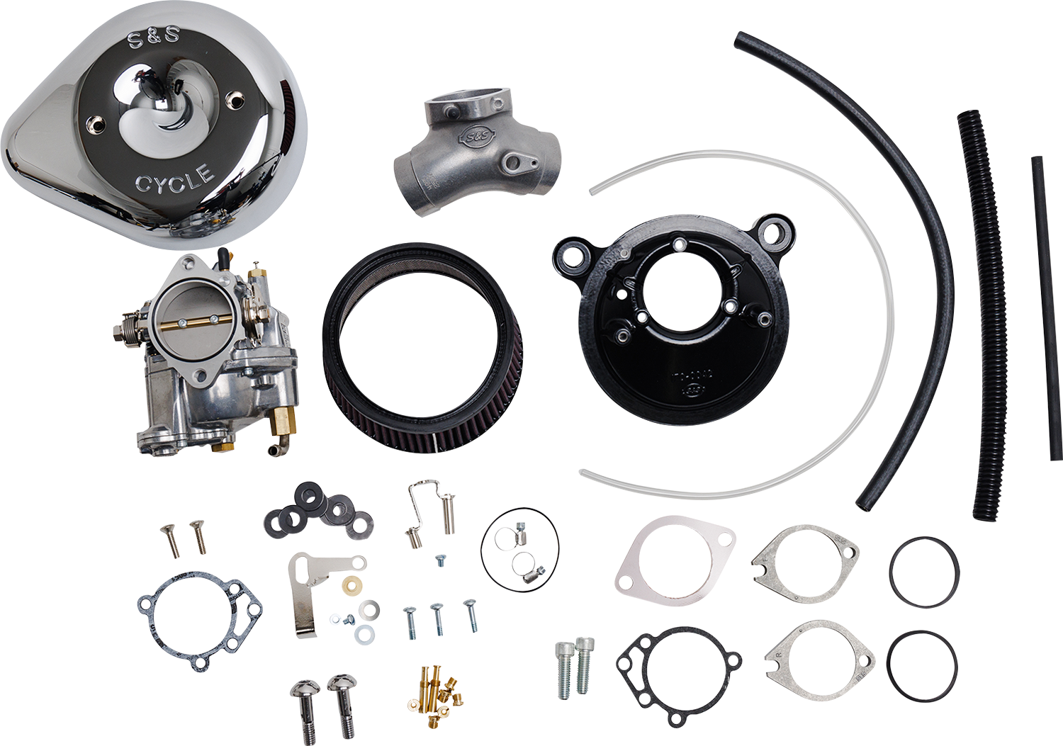 S&S CYCLE Super E Carburetor with Stealth Air Cleaner Kit - Chrome - Twin Cam 110-0149