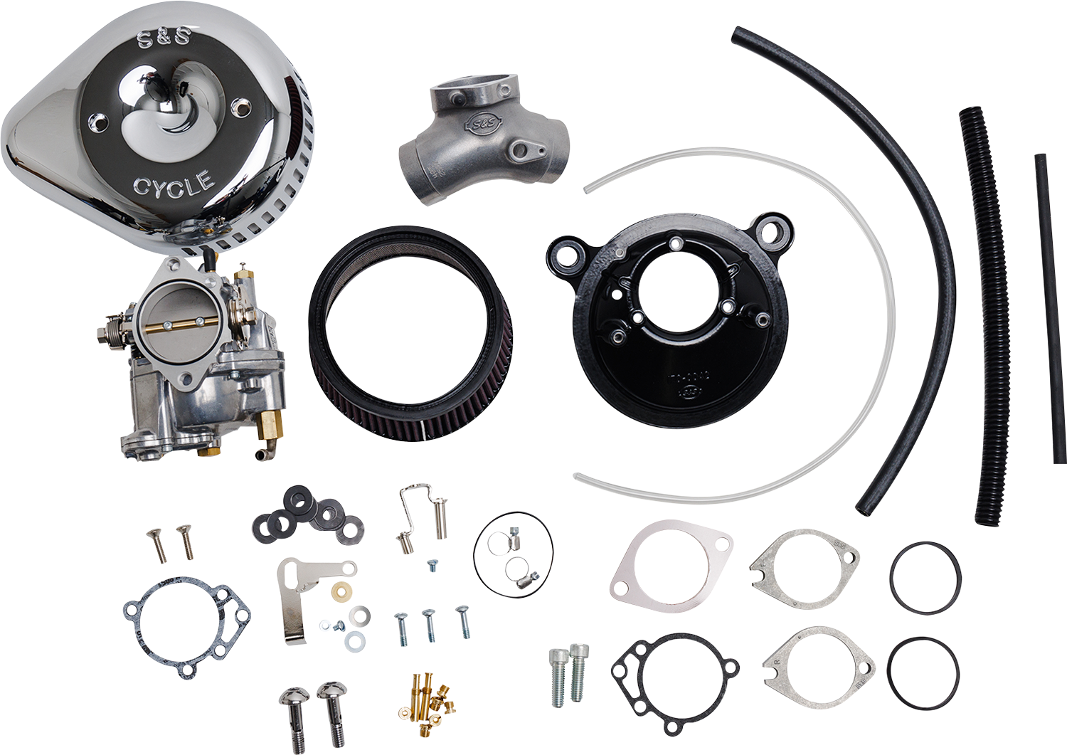 S&S CYCLE Super G Carburetor with Stealth Air Cleaner Kit - Chrome - Twin Cam 110-0150