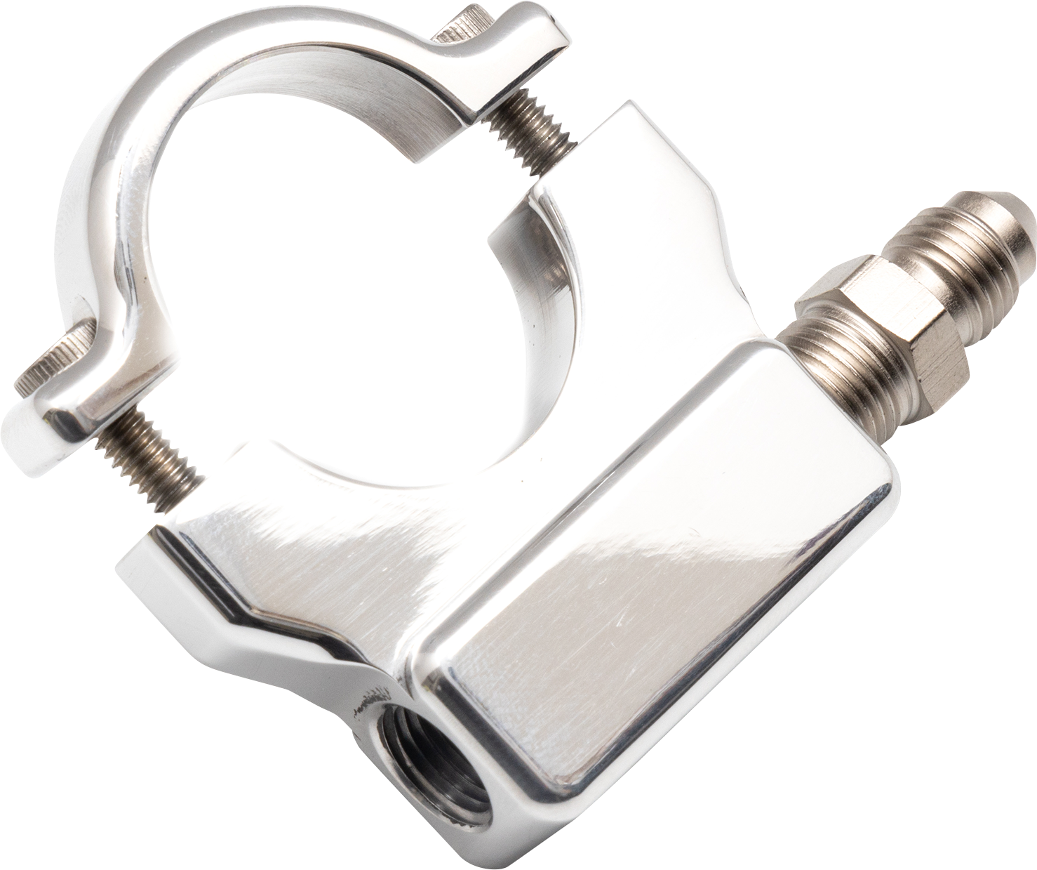 FEULING PARTS Oil Pressure Gauge Mount - 1" - Chrome 9051