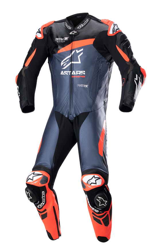 ALPINESTARS GP Plus v4 Leather Suit - Black/Red Fluo/Dark Blue - US 40 / EU 50 3150523135750