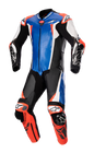 ALPINESTARS Racing Absolute v2 1-Piece Leather Suit - Metallic Blue/Black/White/Red Fluo - US 44 / EU 54 3156323718354
