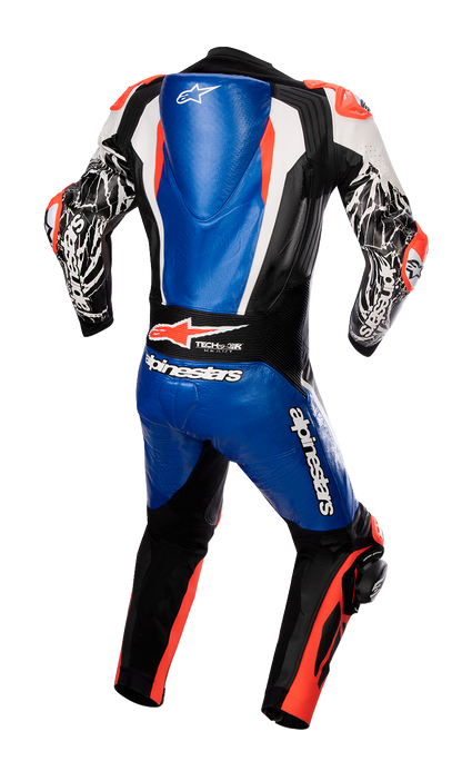 ALPINESTARS Racing Absolute v2 1-Piece Leather Suit - Metallic Blue/Black/White/Red Fluo - US 44 / EU 54 3156323718354