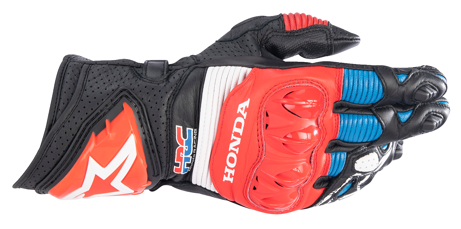 ALPINESTARS Honda GP Pro R3 Gloves - Black/Bright Red/Blue - 2XL 3556223-1317-2X