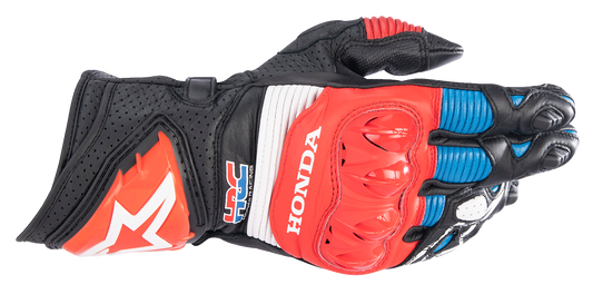 ALPINESTARS Honda GP Pro R3 Gloves - Black/Bright Red/Blue - 2XL 3556223-1317-2X