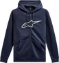 ALPINESTARS Ageless II Zip Hoodie - Navy/Gray - 2XL 10385305270112X
