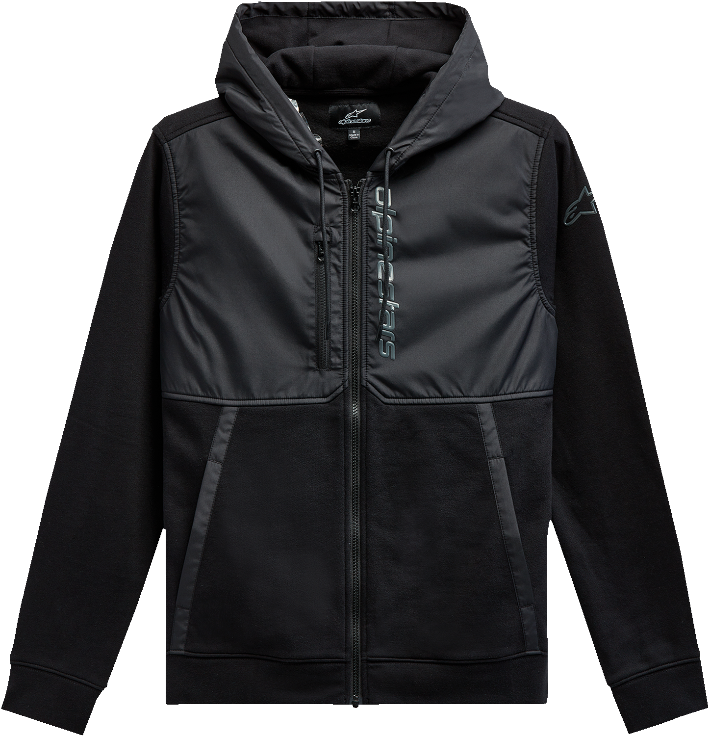 ALPINESTARS Aligned Zip Hoodie - Black/Black - 2XL 12135100010102X