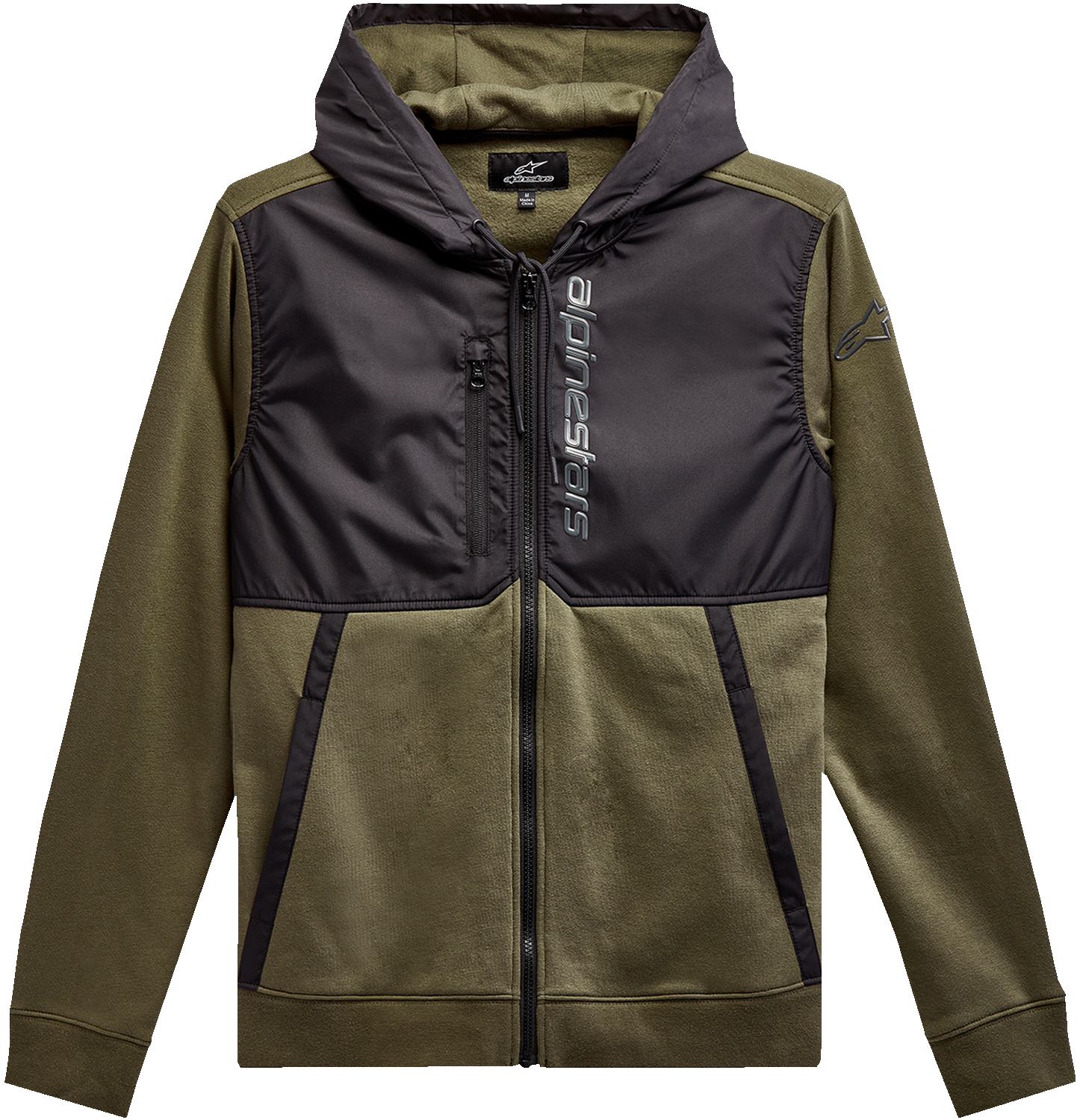 ALPINESTARS Aligned Zip Hoodie - Military/Black - Medium 1213510006910M