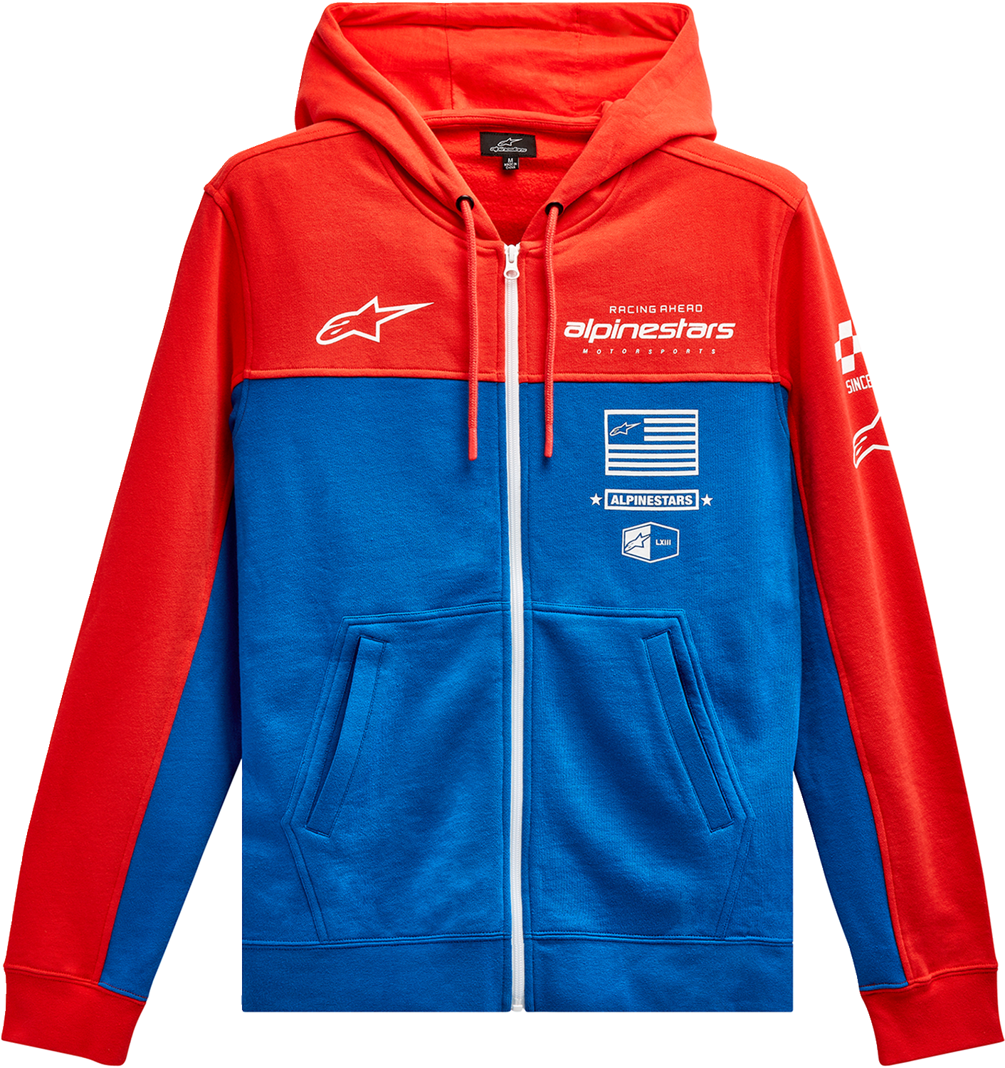 ALPINESTARS H Block Hoodie - Warm Red/Bright Blue - Medium 1213510703171M