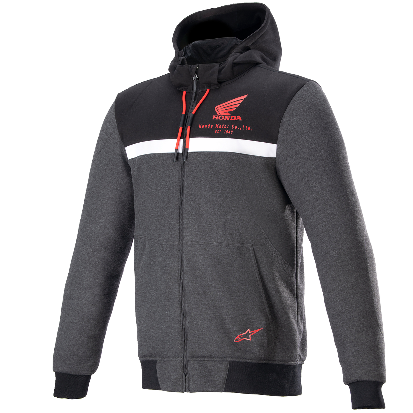ALPINESTARS Honda Chrome Street Hoodie - Black/Gray/Red - Small 4201323-1908-S