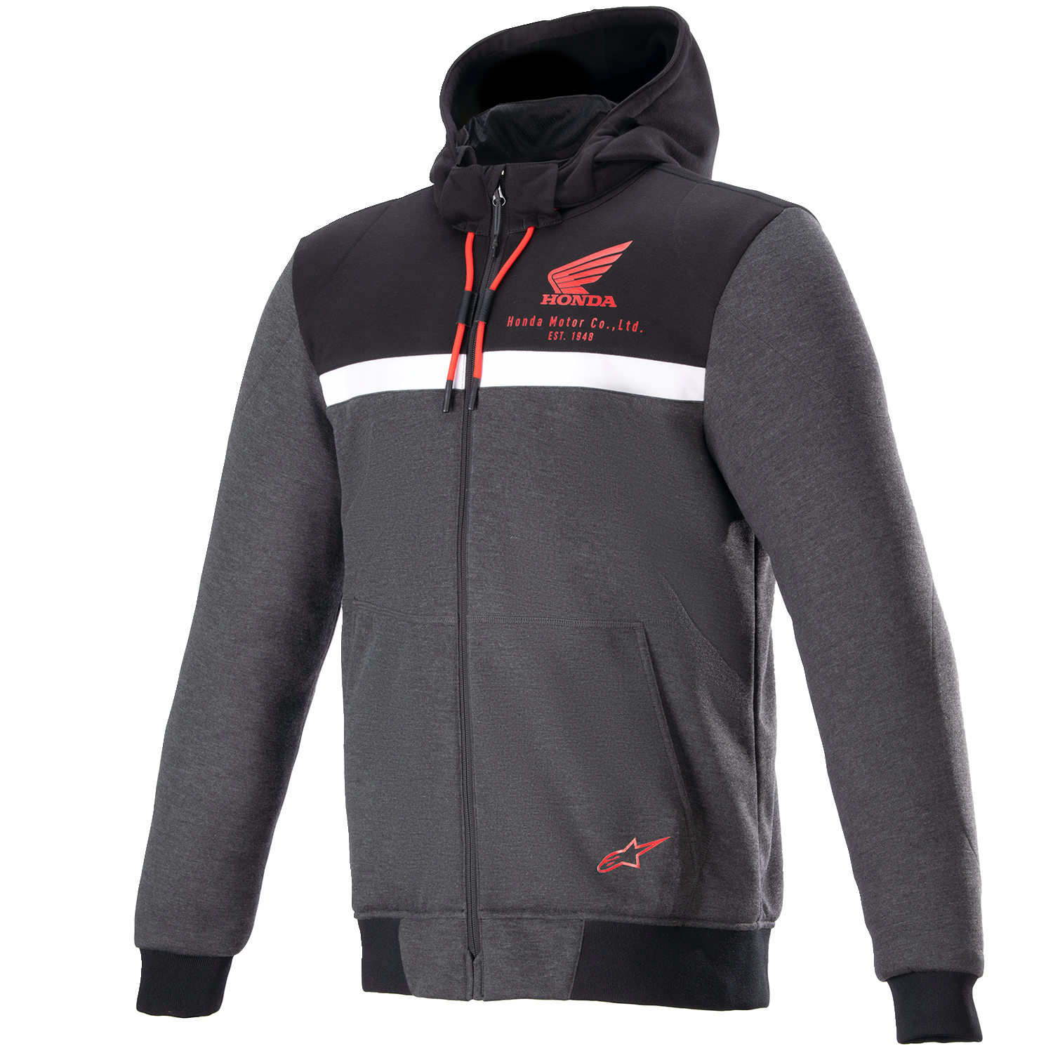 ALPINESTARS Honda Chrome Street Hoodie - Black/Gray/Red - 2XL 4201323-1908-2X