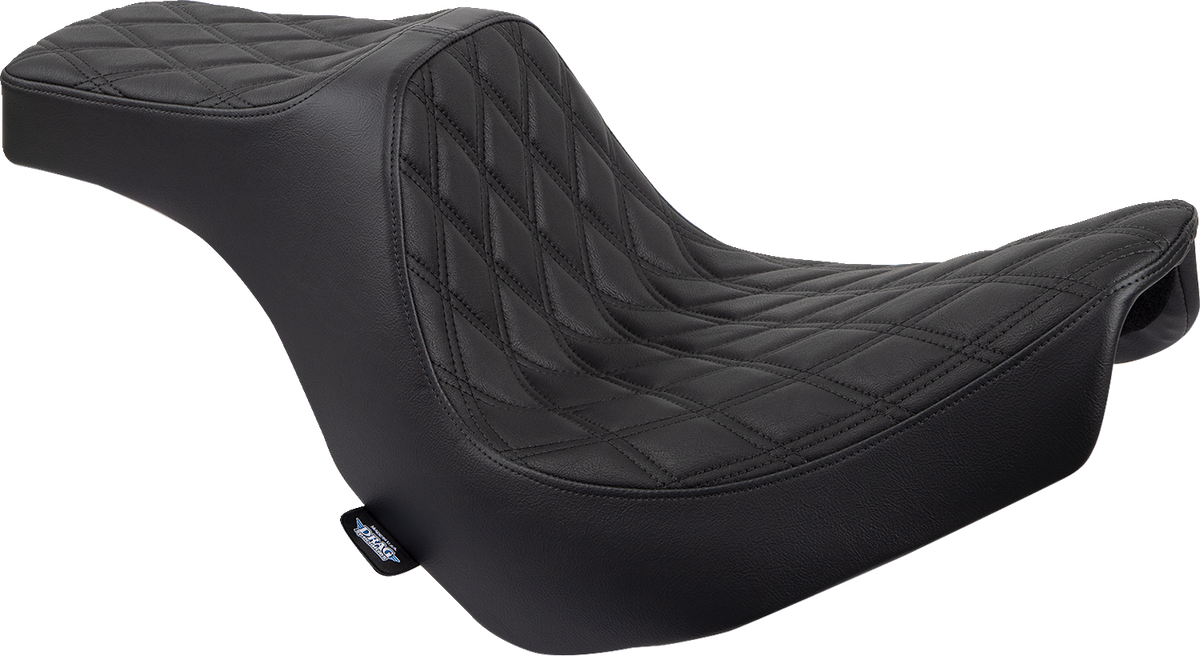 DRAG SPECIALTIES SEATS Predator III 2-Up Seat - Vinyl - Double Diamond - Black Stitching - FL/FX '18-'24 0802-1491