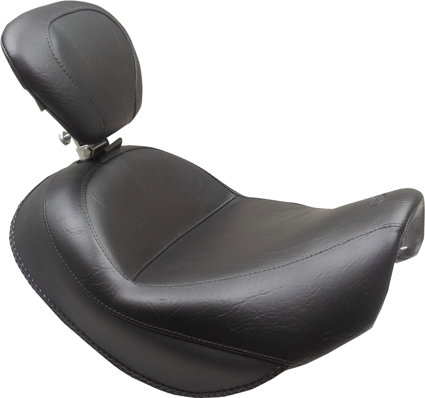 MUSTANG Wide Touring Solo Seat - Black - Plain - with Driver Backrest - C90T '15-'19 89206