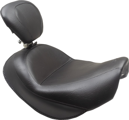 MUSTANG Wide Touring Solo Seat - Black - Plain - with Driver Backrest - C90T '15-'19 89206