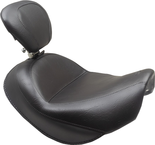 MUSTANG Wide Touring Solo Seat - Black - Plain - with Driver Backrest - C90T '15-'19 89206