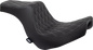 DRAG SPECIALTIES SEATS Predator III 2-Up Seat - Vinyl - Double Diamond - Silver Stitching - FL/FX '18-'24 0802-1493