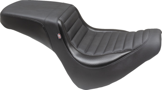 MUSTANG Squareback Seat - Black - Tuck-n-Roll - Fat Bob '18-'23 76005