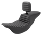 SADDLEMEN Tour Step-Up Seat - Rider Backrest - Tuck-n-Roll - FL '08-'24 808-07B-191BR