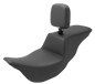 SADDLEMEN Tour Step-Up Seat - Rider Backrest - Plain - FL '08-'24 808-07B-194BR