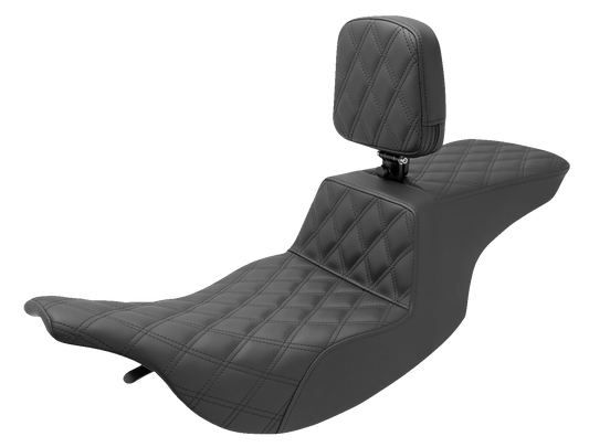 SADDLEMEN Tour Step-Up Seat - Rider Backrest - Full Lattice Stitch - FL '97-'07 897-07-195BR