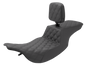 SADDLEMEN Tour Step-Up Seat - Rider Backrest - Full Lattice Stitch - FL '97-'07 897-07-195BR