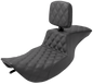 SADDLEMEN Tour Step-Up Seat - Rider Backrest - Full Lattice Stitch - FLHR/FLHX '97-'07 897-06-195BR