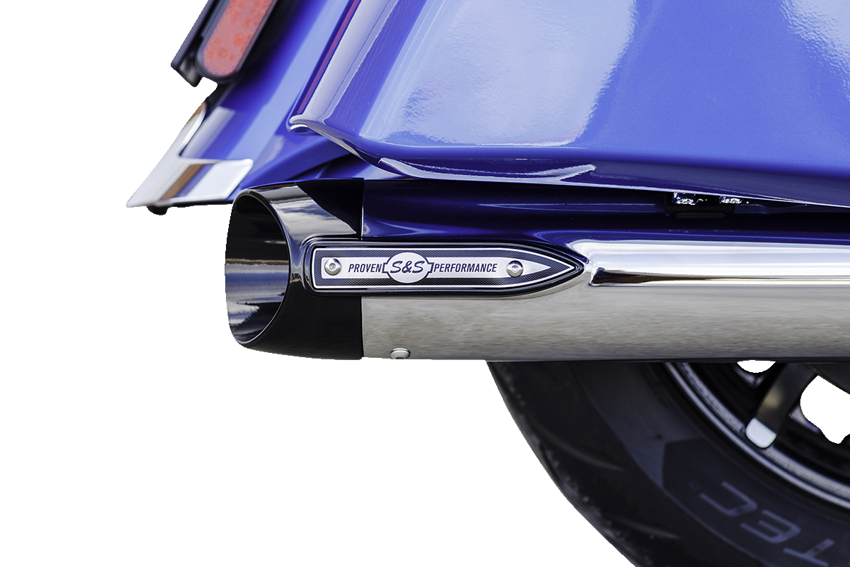 S&S CYCLE 4" Broadhead Slip-On Mufflers - Slash Cut - Chrome 550-1076