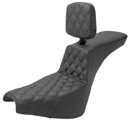 SADDLEMEN Tour Step-Up Seat - Rider Backrest - Front Lattice Stitch - FXBB/FXST '18-'24 818-30-192BR