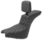 SADDLEMEN Tour Step-Up Seat - Rider Backrest - Front Lattice Stitch - FXBB/FXST '18-'24 818-30-192BR