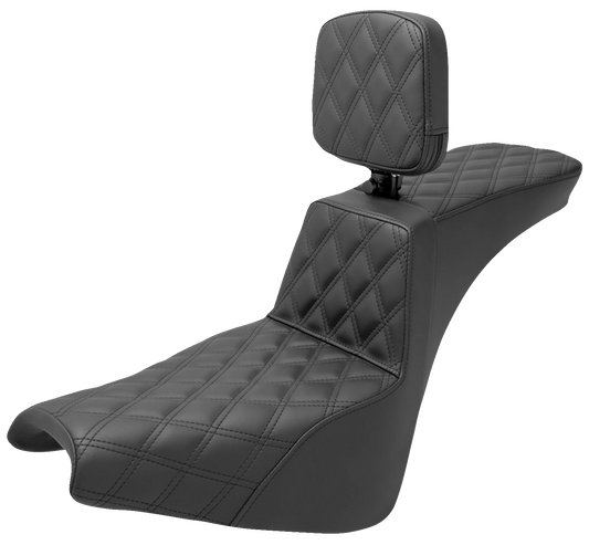 SADDLEMEN Tour Step-Up Seat - Rider Backrest - Full Lattice Stitch - FXBB/FXST '18-'24 818-30-195BR