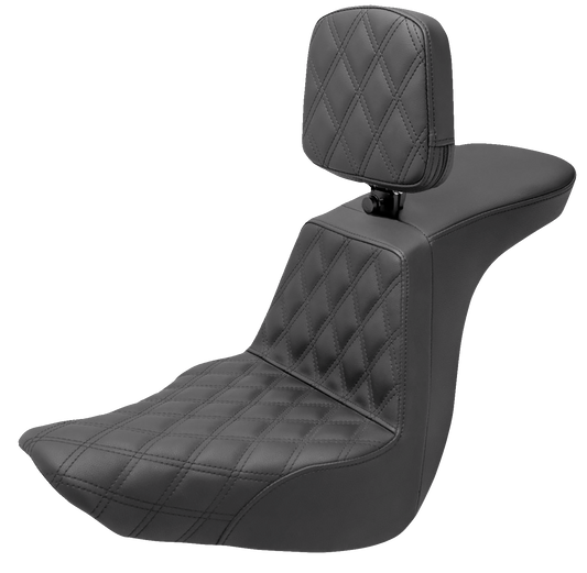 SADDLEMEN Tour Step-Up Seat - Rider Backrest - Front Lattice Stitch - FLSB/FXLR '18-'24 818-29-192BR