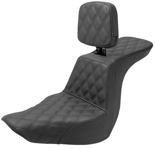 SADDLEMEN Tour Step-Up Seat - Rider Backrest - Full Latice Stitch - FLSB/FXLR '18-'24 818-29-195BR